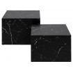 CUBIC - Set de tables carrées aspect marbre noir