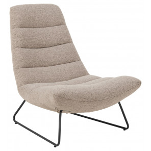 LOUNGE - Brown leather-look armchair