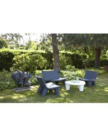 Conjunto de muebles de jardín Slide Gris-blanco