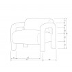 LENNY - Beige design armchair in velvet