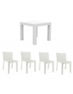 JUT - Set tavolo bianco e 4 sedie