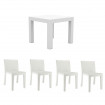JUT - Set tavolo bianco e 4 sedie