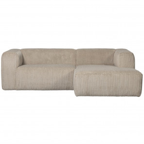 BEAN - 3-seater left corner sofa in cream fabric L 254