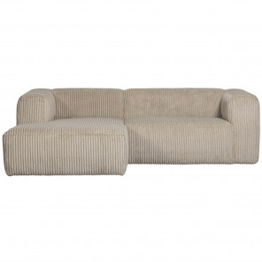 BEAN - Left corner sofa 5 seats beige velvet L305