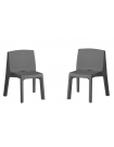 Q4 - Set of 2 Slide dark gray outdoor chairs
