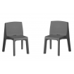 Q4 - Lot de 2 chaises d'extérieur gris foncé Slide