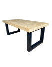 MATIKA - Tavolino sollevabile in legno e acciaio bianco L120