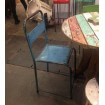 Chaise metal vintage bleu