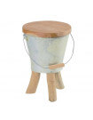 FARMER - Wood and zinc stool