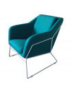 NARVIK - Nordic blue fabric armchair