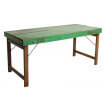 VINTAGE - Mesa plegable de madera verde