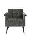SIR WILLIAM - Gray velvet armchair