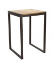 NEVADA - Tavolo quadrato 70 cm acciaio/legno massiccio chiaro