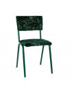 BACK TO MIAMI - Chaise de repas en velours brodé vert